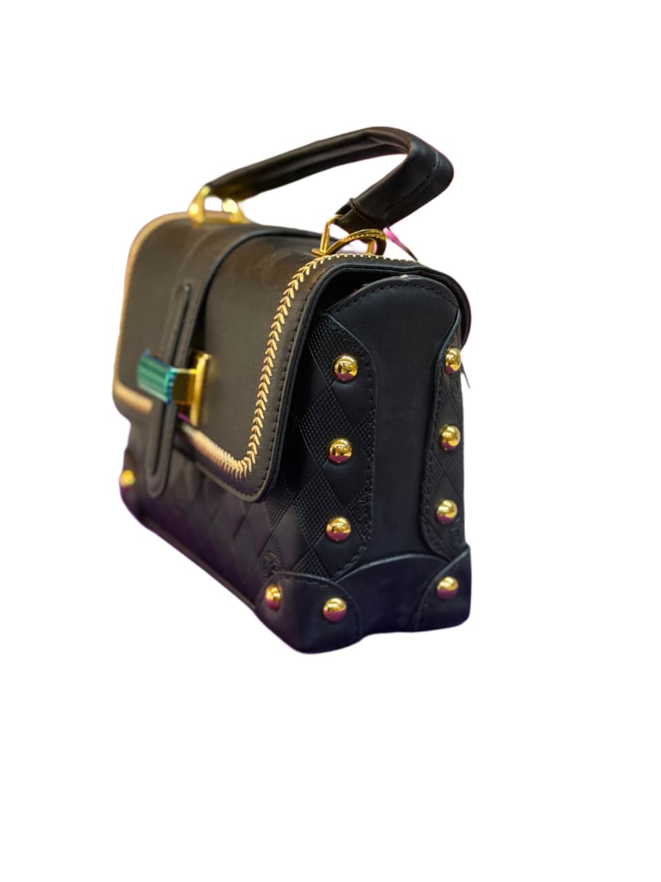 C5. Noir Luxe Top Handle Bag