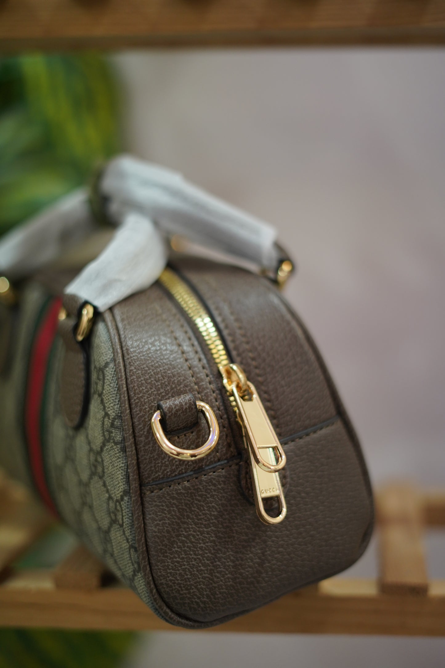 A6. Gucci Heritage Web Boston Satchel