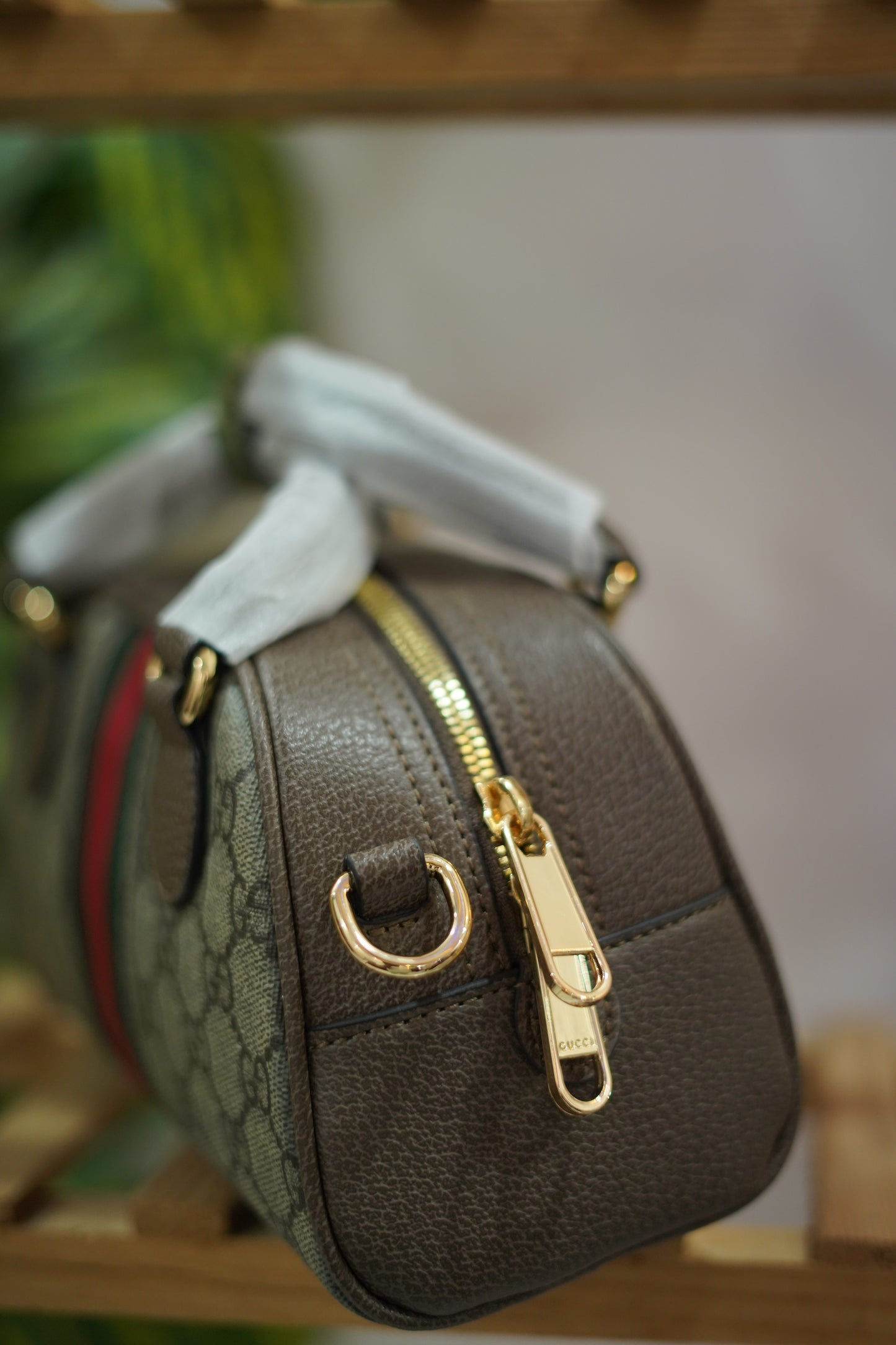A6. Gucci Heritage Web Boston Satchel