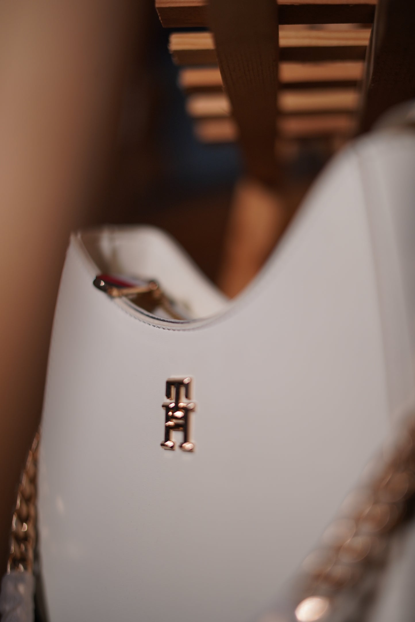 A3. Classic White Crescent Shoulder Bag