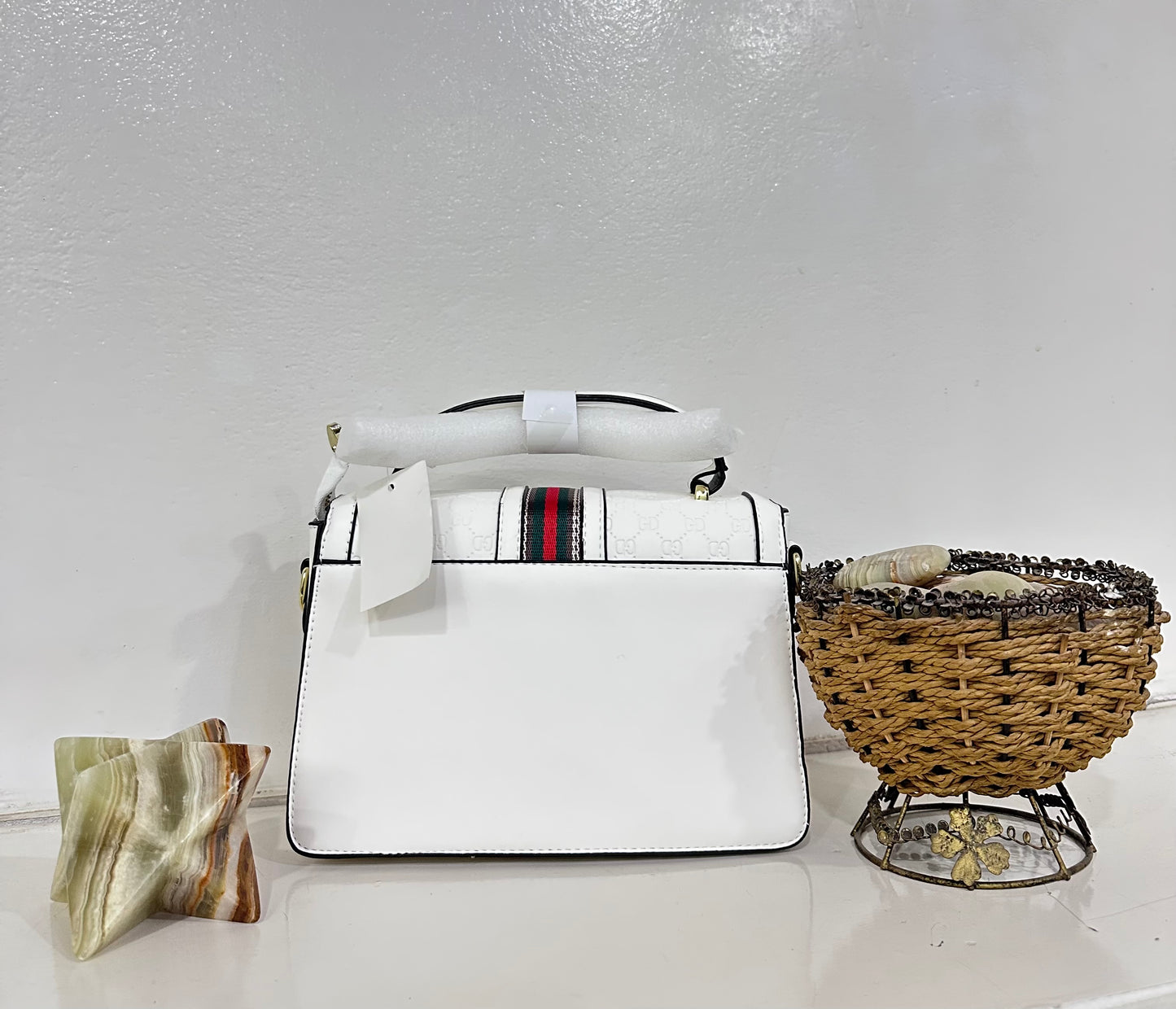 Gucci structured top handle crossbody bag