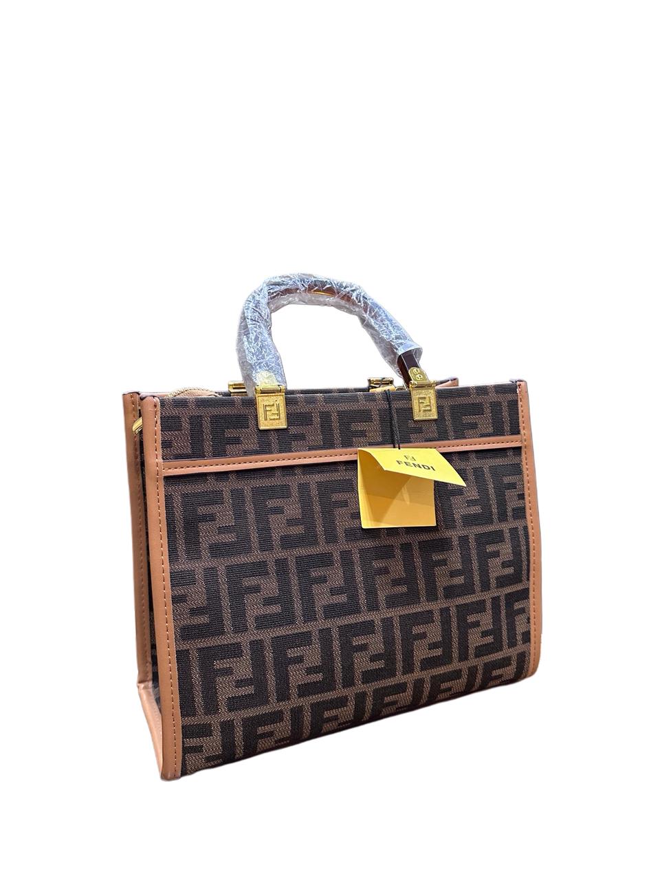 Fendi FF Monogram Roma Tote Bag (Brown/Tan)