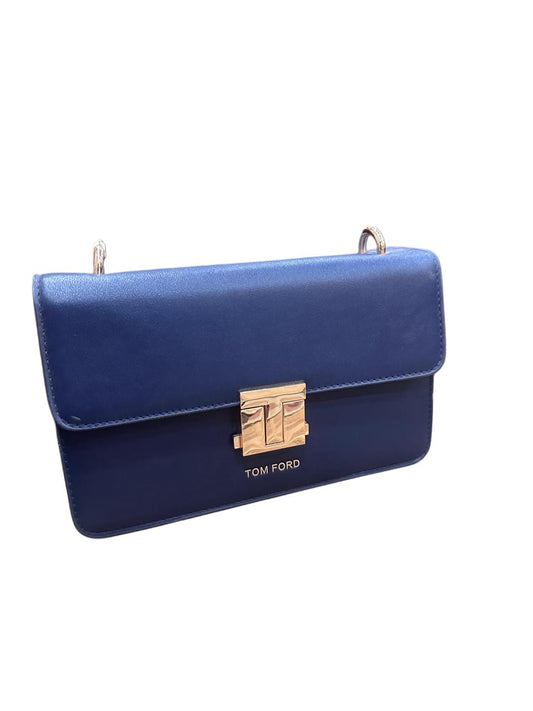 Tom Ford Blue Leather Chain Shoulder Bag