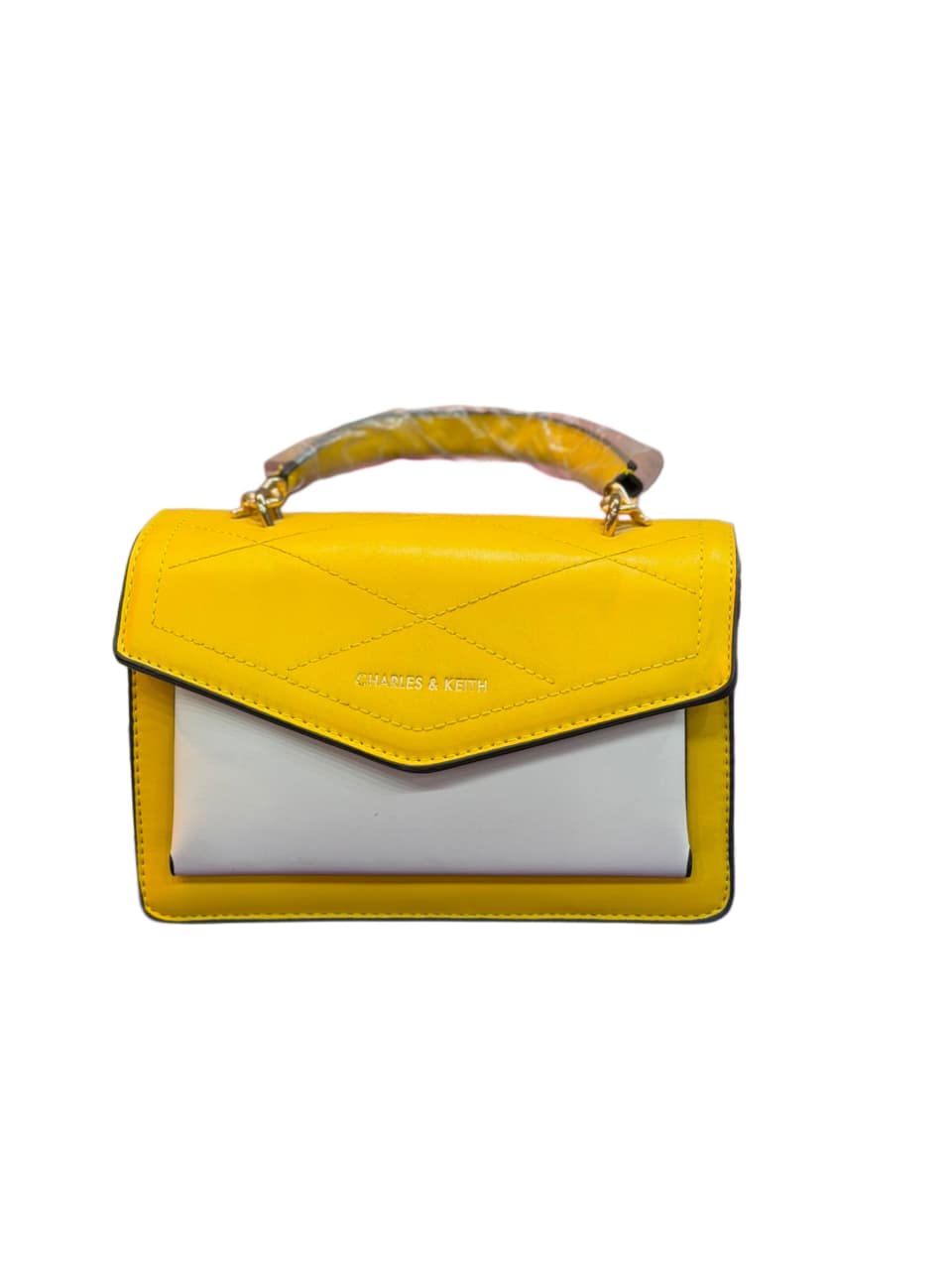 Charles & Keith Yellow Top Handle Crossbody Bag