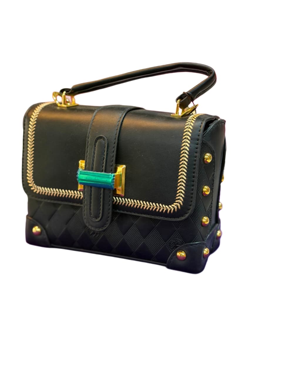 C5. Noir Luxe Top Handle Bag