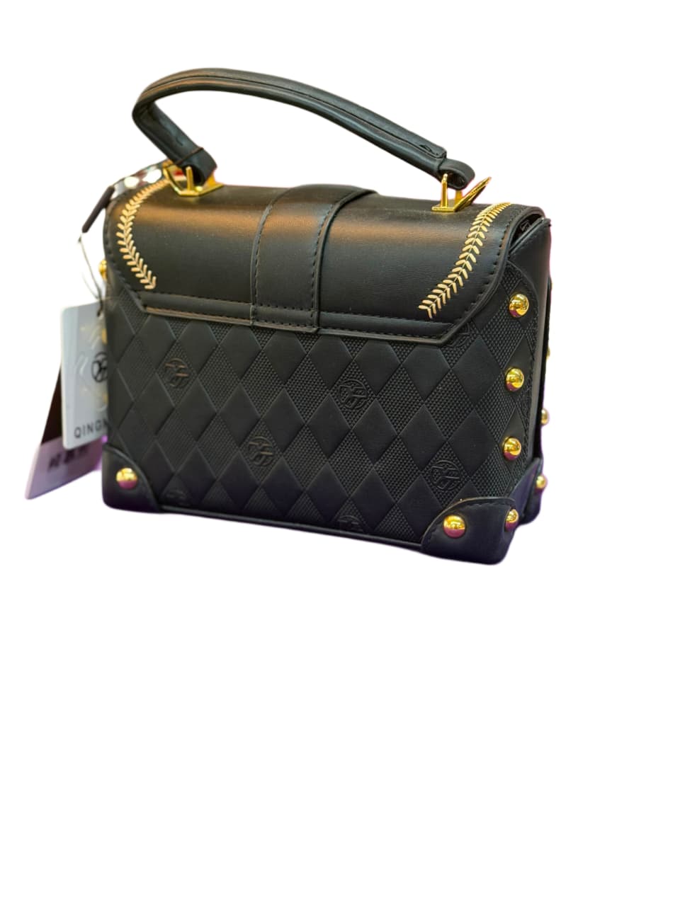 C5. Noir Luxe Top Handle Bag