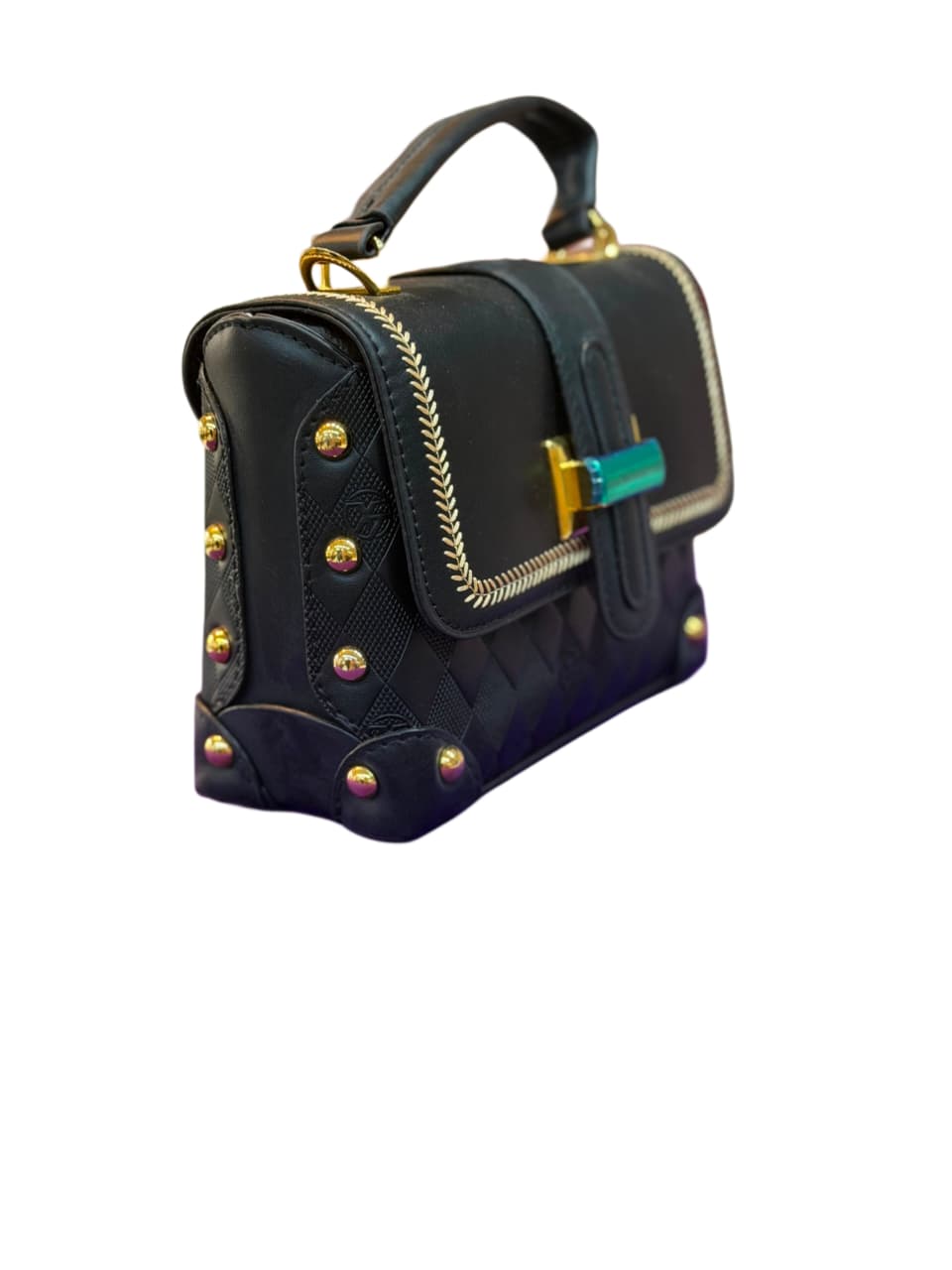 C5. Noir Luxe Top Handle Bag